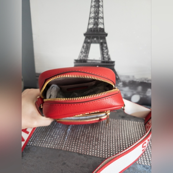 ❗️LOW START ❗️Michael Kors- NWT- Jet Set Medium Leather Crossbody Bag- Red - Picture 13 of 16